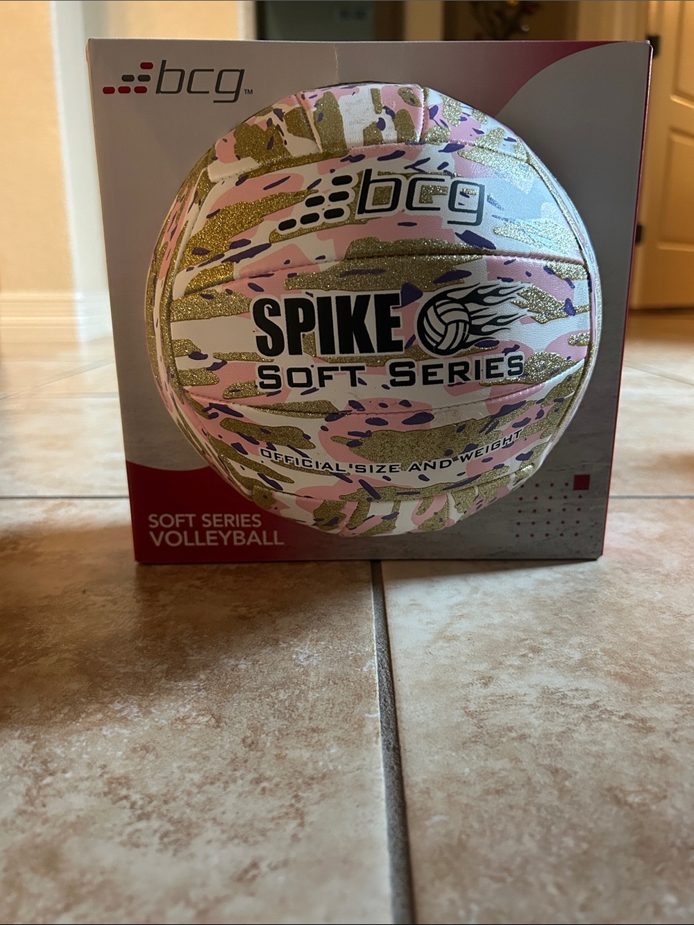 bcg Spike Soft-Series Volleyball - Pink, Gold, White